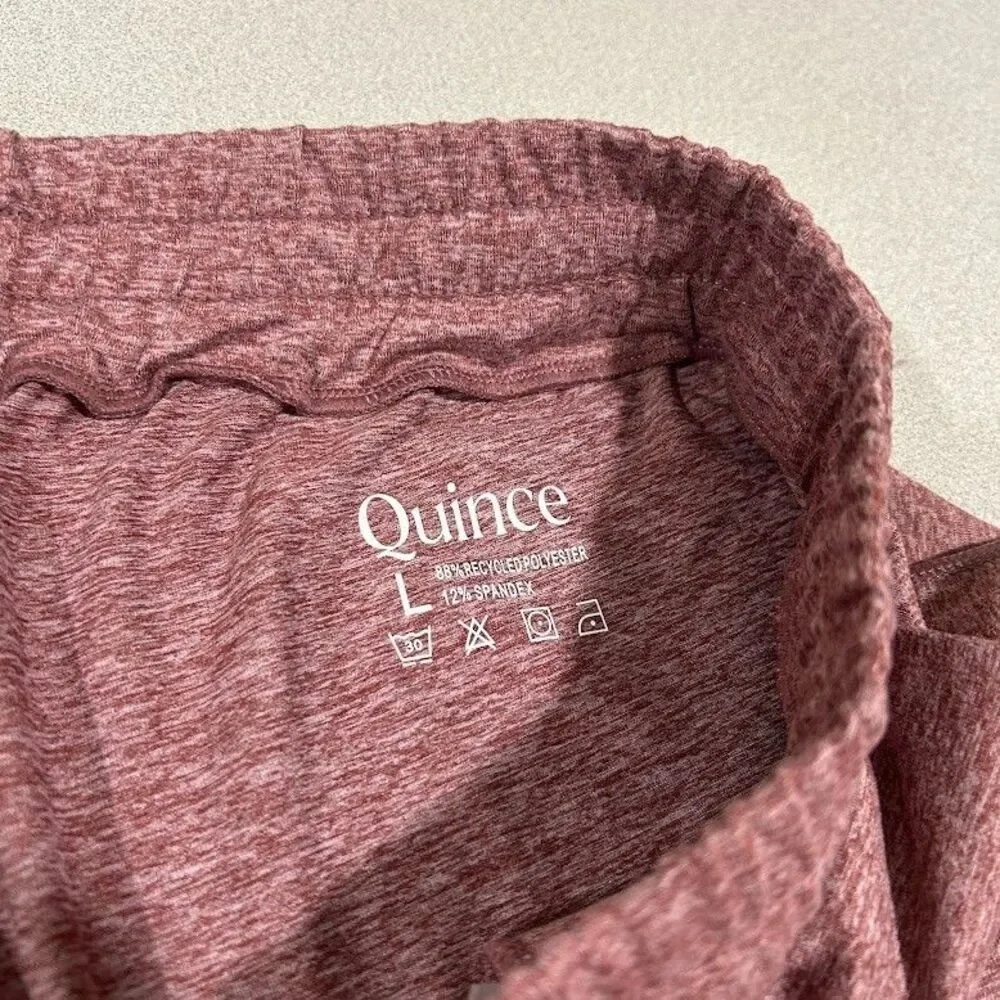 Quince Flowknit Shorts L Heather Rose Ultra Soft Pull On Drawstring